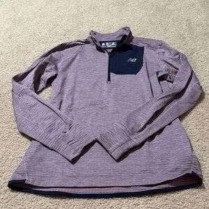 New Balance Heathered Purple Quarter-Zip lightweight Top